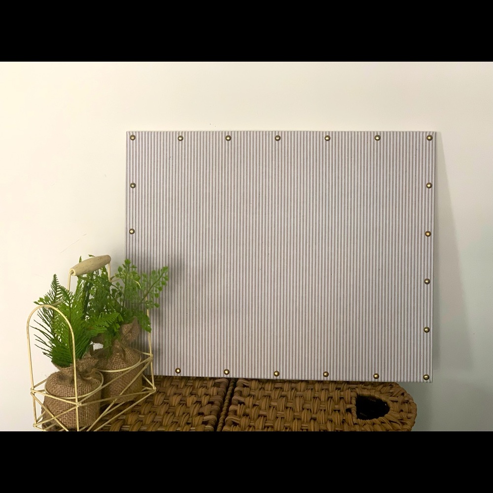 - 16*20 fabric pin board , grey stripes